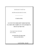 Các yếu tố tác động đến ý định nghỉ việc của nhân viên, nghiên cứu về ngành dịch vụ bảo vệ tại việt nam , luận văn thạc sĩ 