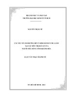 Các yếu tố ảnh hưởng đến hành vi mua sắm tại các siêu thị bán lẻ của người tiêu dùng tỉnh khánh hòa , 