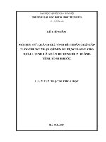 Nghiên cứu, đánh giá tình hình đăng ký cấp giấy chứng nhận quyền sử dụng đất ở cho hộ gia đình cá nhân huyện Chơn Thành, tỉnh Bình Phước