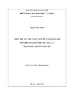 Tổng hợp vật liệu Nano vàng từ vàng kim loại bằng phương pháp điện hóa siêu âm và khảo sát một số tính chất : Luận văn ThS. Vật lý: 60 44 07