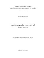Phương pháp cực trị và ứng dụng: Luận văn ThS. Toán học: 60 46 01 13