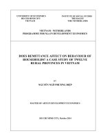 Does remittance affect on behaviour of households  a case study of 12 rural provinces in vietnam 