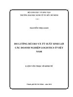 Đo lường rủi ro và tỷ suất sinh lợi các doanh nghiệp logistics ở việt nam , luận văn thạc sĩ 