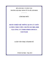 Hoàn thiện hệ thống quản lý chất lượng theo tiêu chuẩn ISO 9001,2008 tại công ty TNHH fiber opitics vietnam 