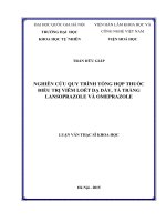 Nghiên cứu quy trình tổng hợp thuốc điều trị viêm loét dạ dày, tá tràng Lansoprazole và Omeprazole