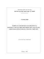 Nghiên cứu thành phần loài mối (Insecta:  Isoptera) và đề xuất biện pháp phòng trừ loài  gây hại chính cho di tích cố đô Huế, tỉnh Thừa  Thiên Huế