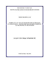 Nghiên cứu các yếu tố ảnh hưởng đến sự rời mạng của khách hàng – trường hợp mạng di động mobifone tại thị trường thành phố hồ chí minh 