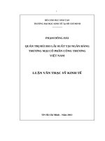 Quản trị rủi ro lãi suất tại ngân hàng thương mại cổ phần công thương việt nam , luận văn thạc sĩ 