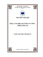Nâng cao hiệu quả đầu tư công tỉnh long an , luận văn thạc sĩ 