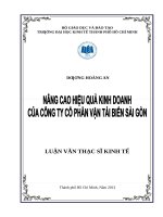 Nâng cao hiệu quả kinh doanh của công ty cổ phần vận tải biển sài gòn , luận văn thạc sĩ 