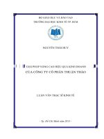 Giải pháp nâng cao hiệu quả kinh doanh của công ty cổ phần thuận thảo , luận văn thạc sĩ 