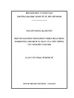 Một số giải pháp nhằm hoàn thiện hoạt động marketing cho dịch vụ MyTV của viễn thông tây ninh đến năm 2020 , luận văn thạc sĩ 