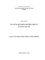 Xây dựng hệ thống bỏ phiếu điện tử sử dụng mật mã 