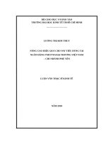 Nâng cao hiệu quả cho vay tiêu dùng tại ngân hàng TMCP ngoại thương việt nam – chi nhánh phú yên 