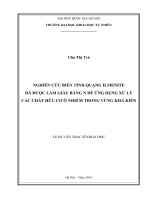 Nghiên cứu biến tính quặng Ilmenite đã được làm giàu bằng N để ứng dụng xử lý các chất hữu cơ ô nhiễm trong vùng khả kiến