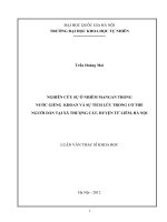 Nghiên cứu sự ô nhiễm MANGAN trong nước giếng khoan và sự tích lũy trong cơ thể người dân tại xã Thượng Cát, Huyện Từ Liêm, Hà Nội