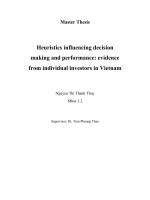 Heuristics influencing investment decision making and investment performance, evidence from individual investors in vietnam 