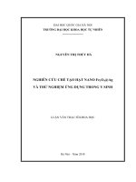 Nghiên cứu chế tạo hạt nano Fe3O4@Ag và thử nghiệm ứng dụng trong y sinh :  Luận văn ThS. Khoa học vật chất: 604401