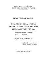 Quản trị rủi ro lãi suất tại ngân hàng nông nghiệp  phát triển nông thôn việt nam , luận văn thạc sĩ 