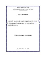 Giải pháp hoàn thiện quản trị rủi ro tín dụng đối với khách hàng cá nhân tại ngân hàng TMCP tiên phong 
