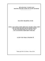 Nâng cao chất lượng đội ngũ cán bộ, công chức cấp xã trên địa bàn huyện bình chánh TP  hồ chí minh đáp ứng với yêu cầu cải cách hành chính đến năm 2025 