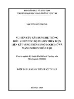 Nghiên cứu xây dựng hệ điều khiển tốc độ tuabin thuỷ điện liên kết vùng trên cơ sở logic mờ và mạng nơron nhân tạo tt 