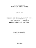 Nghiên cứu tính đa dạng thực vật theo các hệ sinh thái rừng của Vườn quốc gia Phú Quốc : Luận án TS. Sinh học: 62 42 60 01