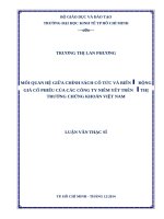 Mối quan hệ giữa chính sách cổ tức và biến động giá cổ phiếu của các công ty niêm yết trên thị trường chứng khoán việt nam   luận văn thạc sĩ 