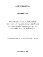 Đánh giá hiện trạng và đề xuất các giải pháp ngăn chặn, kiểm soát một số loài sinh vật ngoại lai xâm hại trên địa bàn huyện hàm yên, tỉnh tuyên quang 