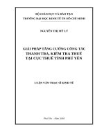 Giải pháp tăng cường công tác thanh tra, kiểm tra thuế tại cục thuế tỉnh phú yên 