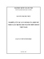 Nghiên cứu sự lưu hành của một số virus gây bệnh cho người trên dơi ở Việt Nam : Luận án TS. Sinh học: 62 42 40 01