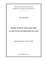 Rural women and good jobs, a case study of krongpa village , luận văn thạc sĩ 