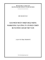 Giải pháp hoàn thiện hoạt động marketing tại công ty cổ phần thiết bị vệ sinh caesar việt nam , luận văn thạc sĩ 