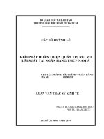 Giải pháp hoàn thiện quản trị rủi ro lãi suất tại ngân hàng thương mại cổ phần nam á , luận văn thạc sĩ 