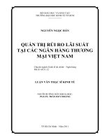 Quản trị rủi ro lãi suất tại các ngân hàng thương mại việt nam , luận văn thạc sĩ 