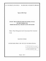 Study the substitution of fossil fuels by RDF produced from municipal solid waste of HaNoi : M.A Thesis: Waste management and contaminated site treatment