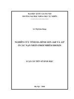 Nghiên cứu tính đa hình gen AhR và AIP ở các nạn nhân phơi nhiễm dioxin