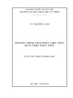 Phương trình tích phân Abel tổng quát trên trục thực : Luận văn ThS. Toán học: 60 46 01 02
