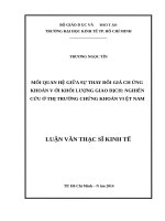 Mối quan hệ giữa thay đổi giá chứng khoán với khối lượng giao dịch, nghiên cứu ở TTCK việt nam 