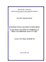 Giải pháp nâng cao chất lượng dịch vụ kế toán tại công ty TNHH đại lý thuế tài chính kế toán ưu việt 