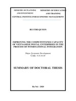 Nâng cao năng lực cạnh tranh của doanh nghiệp bưu chính việt nam trong tiến trình hội nhập quốc tế tt tiếng anh 