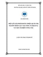 Một số giải pháp hoàn thiện quản trị nguồn nhân lực tại công ty dịch vụ vận tải biển vũng tàu , luận văn thạc sĩ 