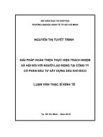 Giải pháp hoàn thiện thực hiện trách nhiệm xã hội đối với người lao động tại công ty cổ phần đầu tư xây dựng dầu khí IDICO 