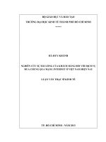 Nghiên cứu sự hài lòng của khách hàng đối với dịch vụ mua chung qua mạng internet ở việt nam hiện nay , luận văn thạc sĩ 