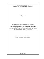 Nghiên cứu xác định hàm lượng triclosan và triclocarban từ mẫu bụi trong nhà bằng phương pháp sắc ký lỏng hai lần khối phổ (LC-MS/MS)