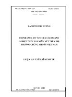 Chính sách cổ tức của các doanh nghiệp thủy sản niêm yết trên thị trường chứng khoán việt nam 