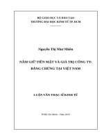 Nắm giữ tiền mặt và giá trị công ty, bằng chứng tại việt nam 