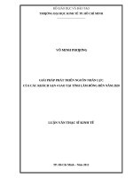 Gỉải pháp phát triển nguồn nhân lực của các khách sạn 4 sao tại tỉnh lâm đồng đến năm 2020 , luận văn thạc sĩ 