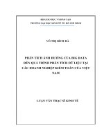 Phân tích ảnh hưởng của big data đến quá trình phân tích dữ liệu tại các doanh nghiệp kiểm toán của việt nam 