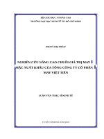 Nghiên cứu nâng cao chuỗi giá trị may xuất khẩu của tổng công ty cổ phần may việt Tiến(VTEC) 